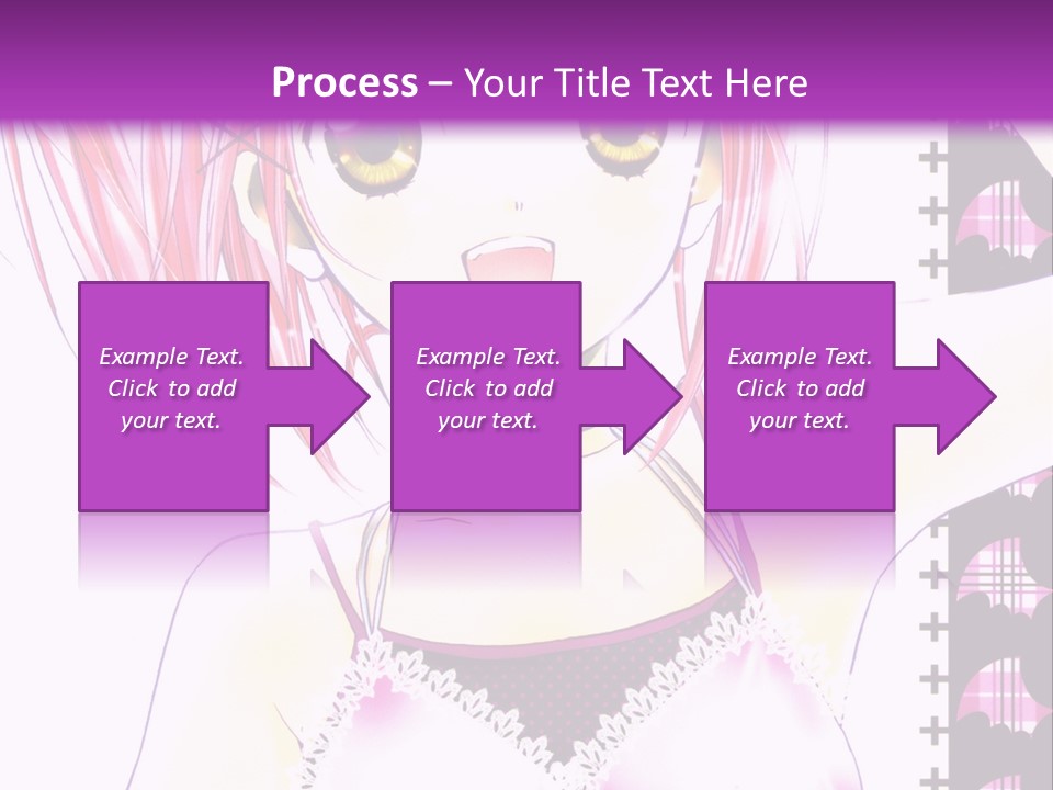 A Girl With Pink Hair Is Standing In Front Of A Purple Background PowerPoint Template