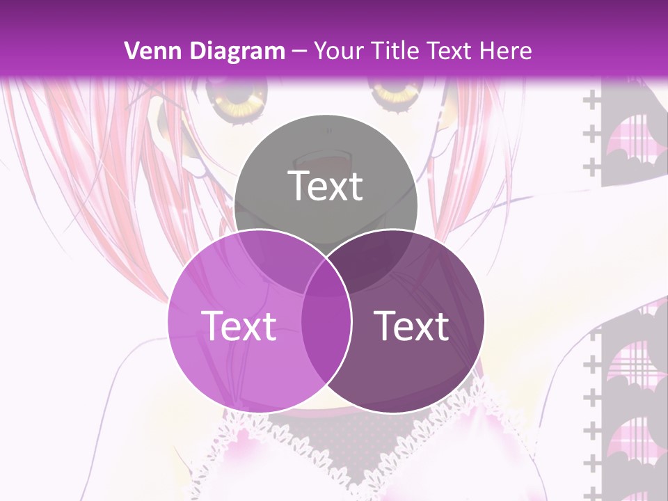 A Girl With Pink Hair Is Standing In Front Of A Purple Background PowerPoint Template