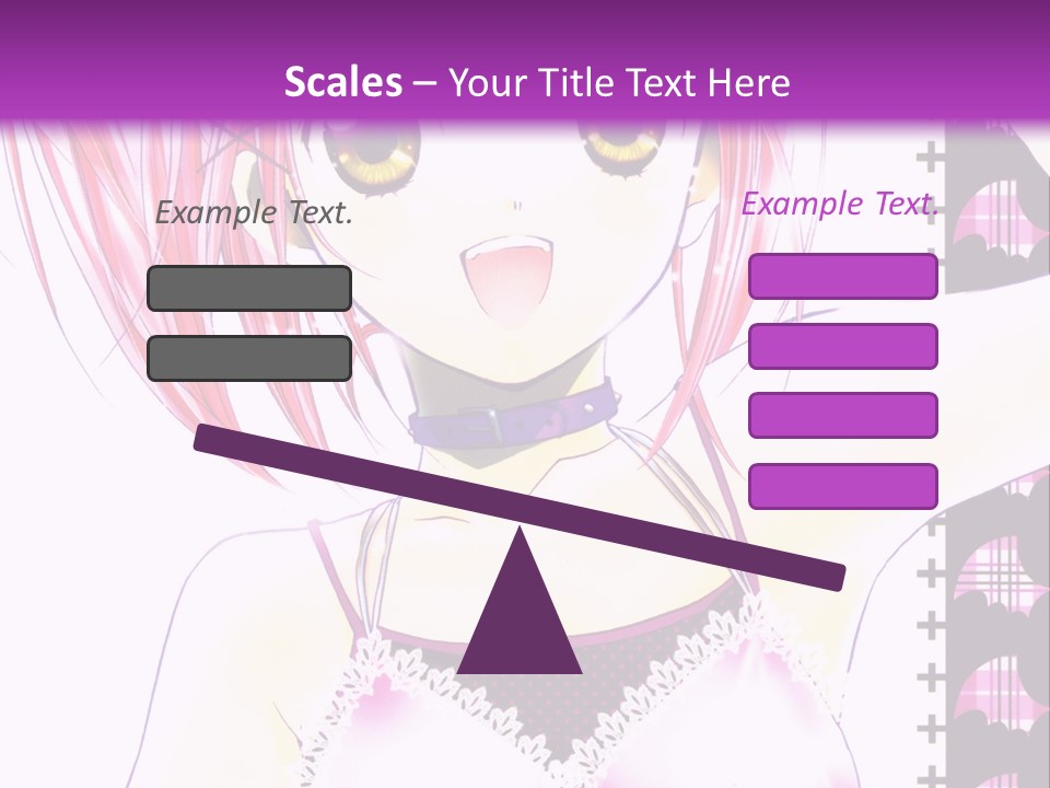 A Girl With Pink Hair Is Standing In Front Of A Purple Background PowerPoint Template