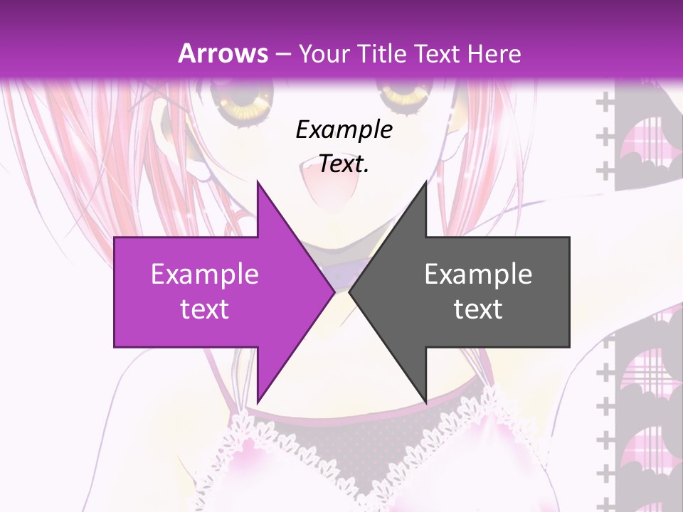 A Girl With Pink Hair Is Standing In Front Of A Purple Background PowerPoint Template