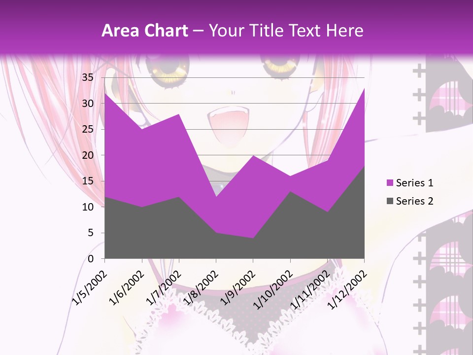 A Girl With Pink Hair Is Standing In Front Of A Purple Background PowerPoint Template