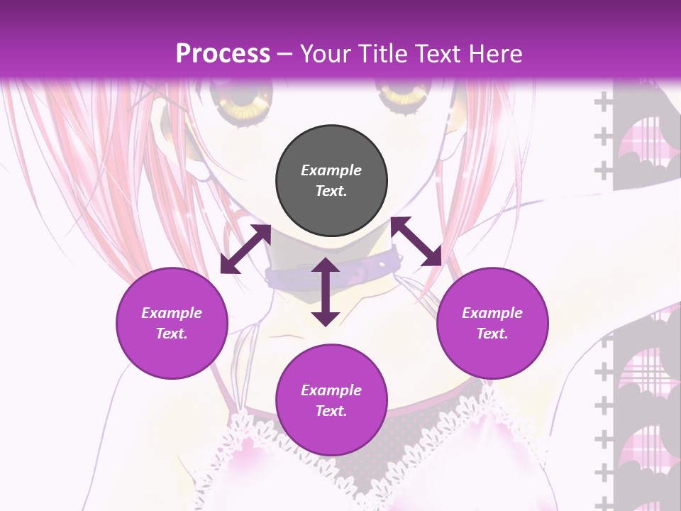 A Girl With Pink Hair Is Standing In Front Of A Purple Background PowerPoint Template