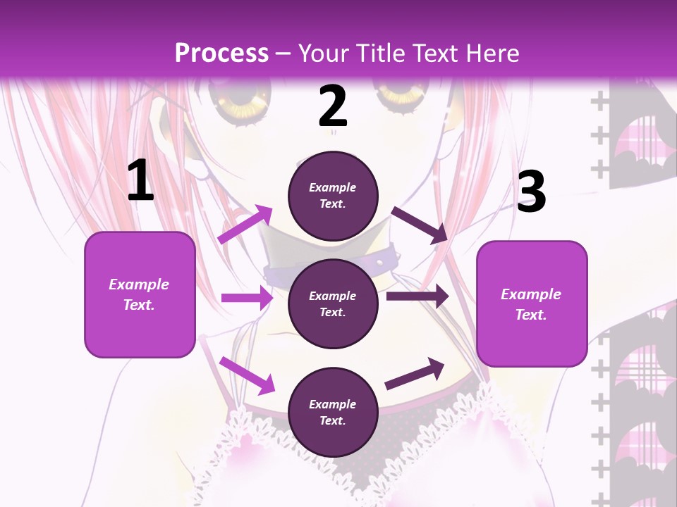 A Girl With Pink Hair Is Standing In Front Of A Purple Background PowerPoint Template