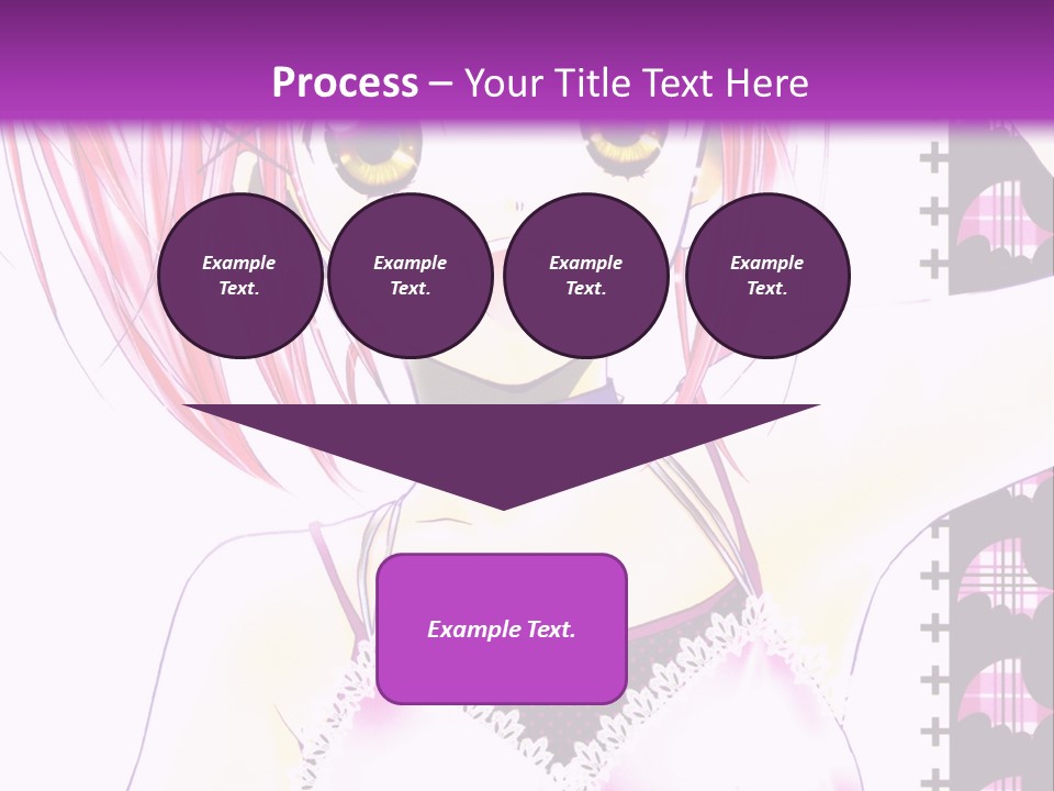 A Girl With Pink Hair Is Standing In Front Of A Purple Background PowerPoint Template