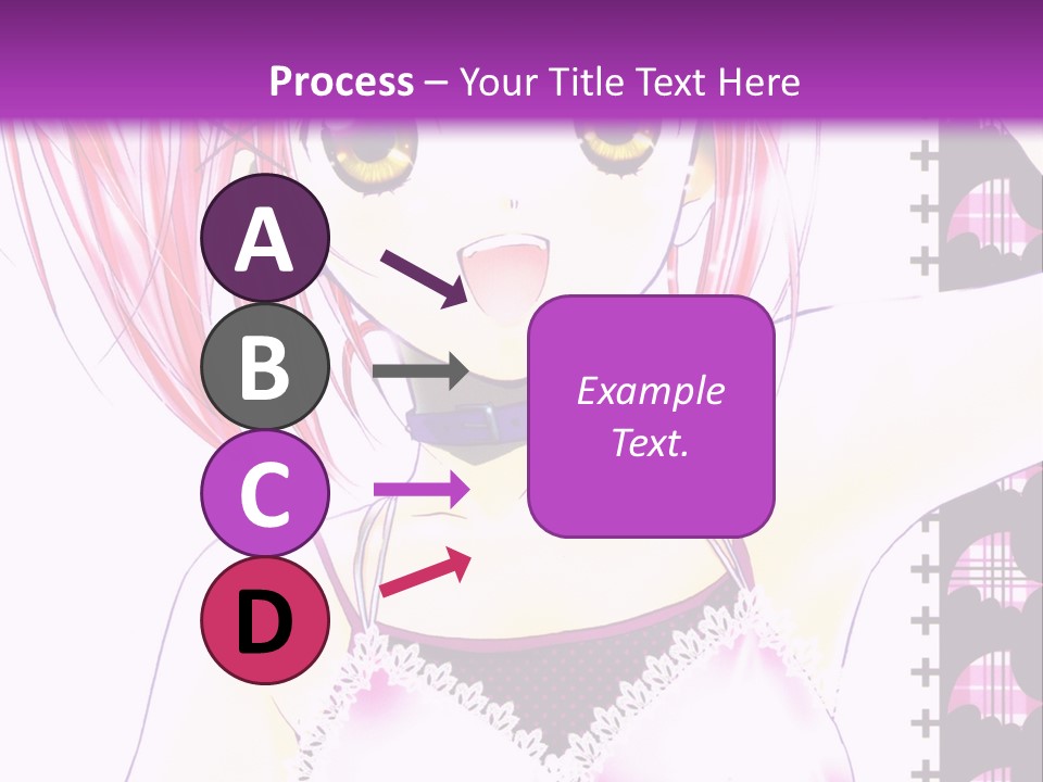 A Girl With Pink Hair Is Standing In Front Of A Purple Background PowerPoint Template