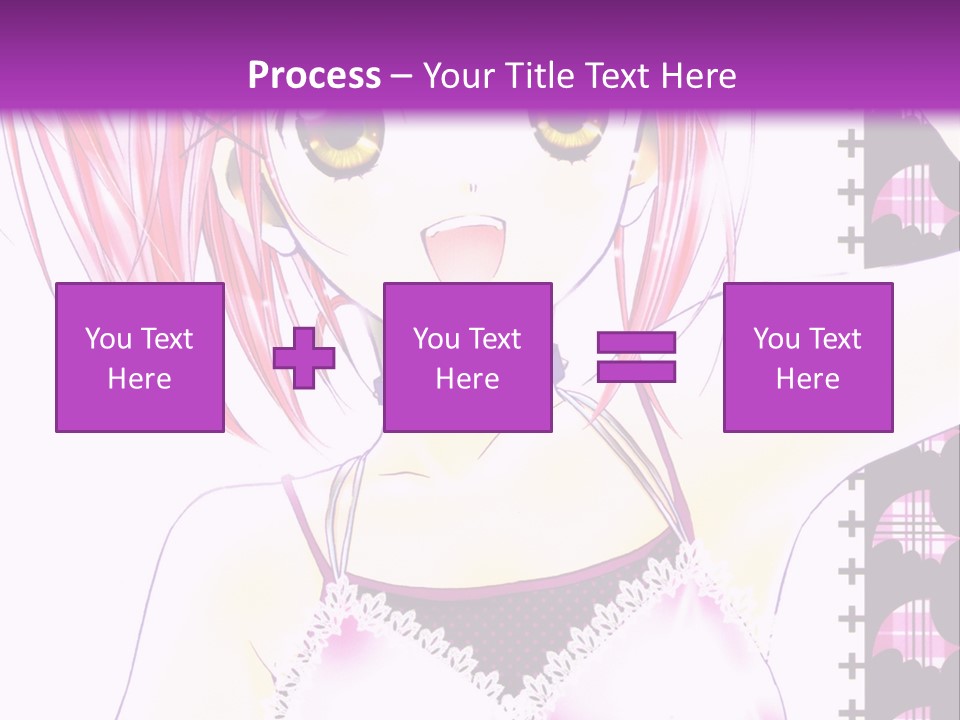 A Girl With Pink Hair Is Standing In Front Of A Purple Background PowerPoint Template