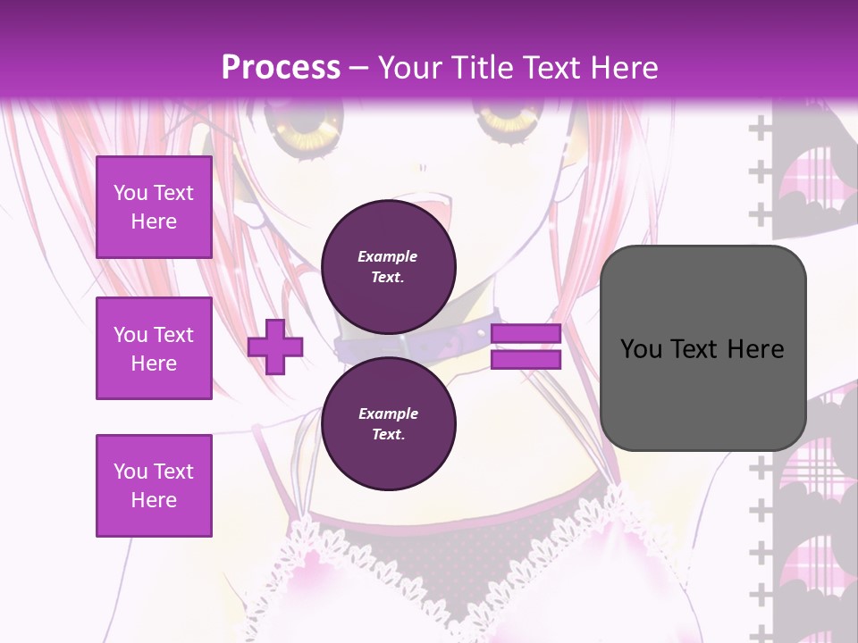 A Girl With Pink Hair Is Standing In Front Of A Purple Background PowerPoint Template