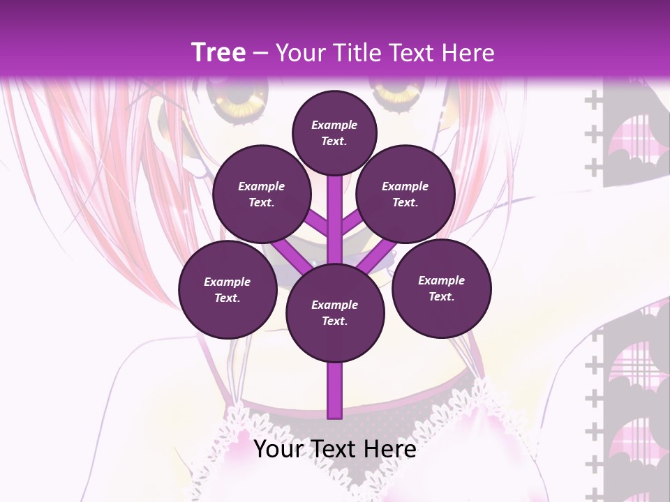 A Girl With Pink Hair Is Standing In Front Of A Purple Background PowerPoint Template