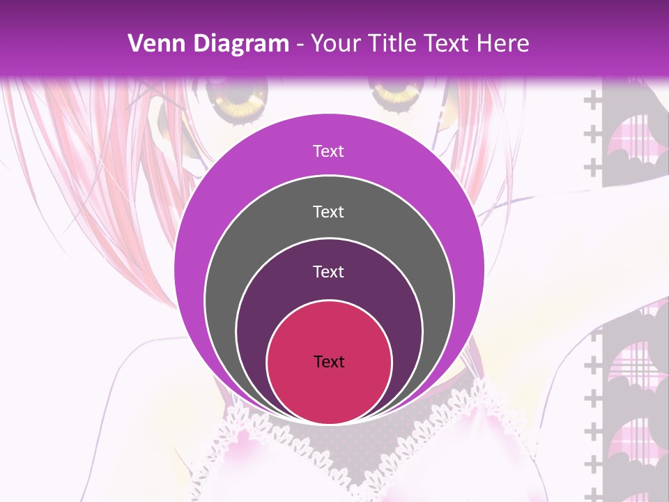 A Girl With Pink Hair Is Standing In Front Of A Purple Background PowerPoint Template