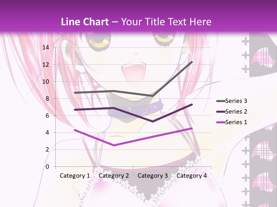 A Girl With Pink Hair Is Standing In Front Of A Purple Background PowerPoint Template