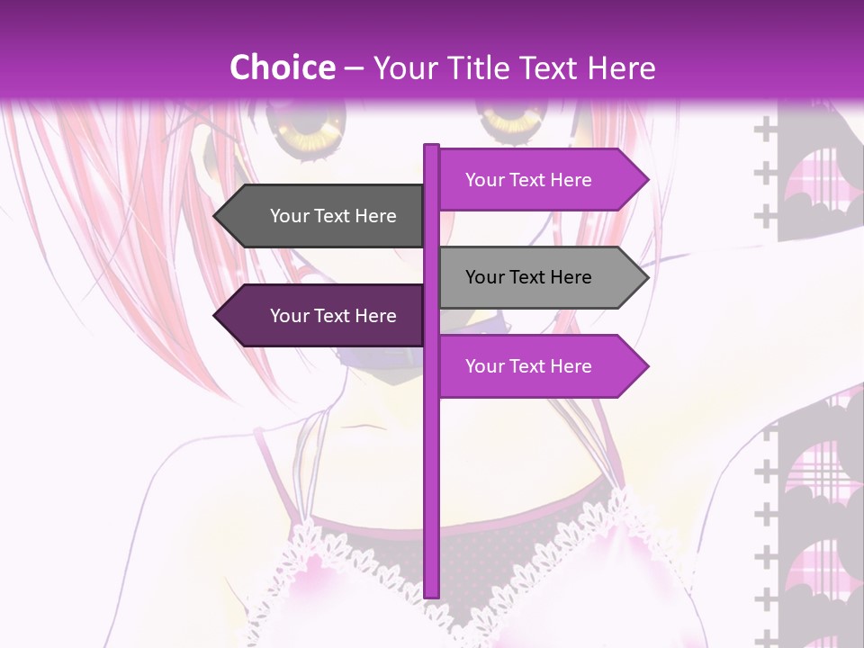 A Girl With Pink Hair Is Standing In Front Of A Purple Background PowerPoint Template
