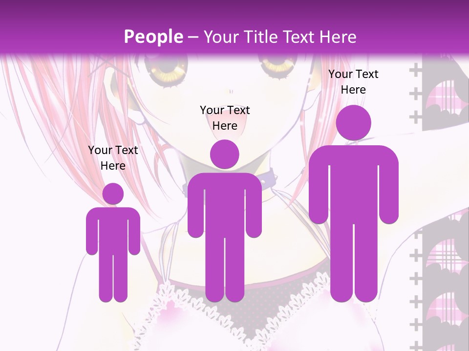 A Girl With Pink Hair Is Standing In Front Of A Purple Background PowerPoint Template