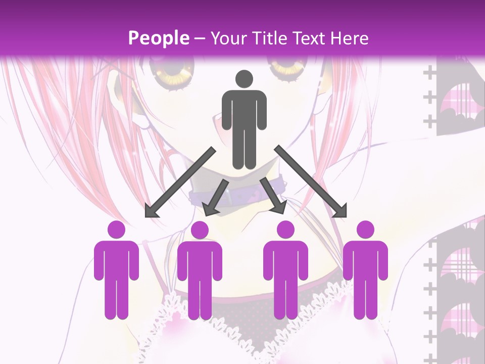 A Girl With Pink Hair Is Standing In Front Of A Purple Background PowerPoint Template