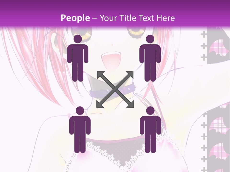A Girl With Pink Hair Is Standing In Front Of A Purple Background PowerPoint Template