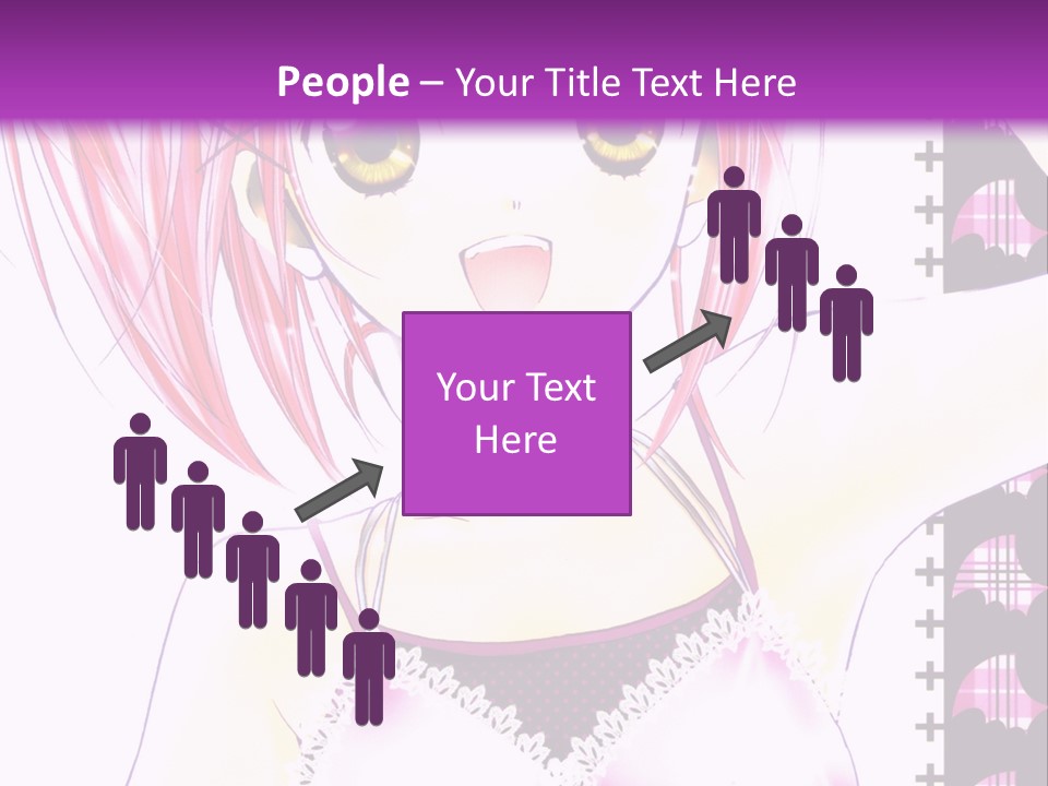 A Girl With Pink Hair Is Standing In Front Of A Purple Background PowerPoint Template