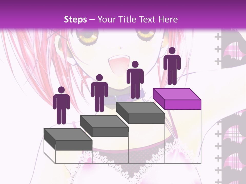 A Girl With Pink Hair Is Standing In Front Of A Purple Background PowerPoint Template