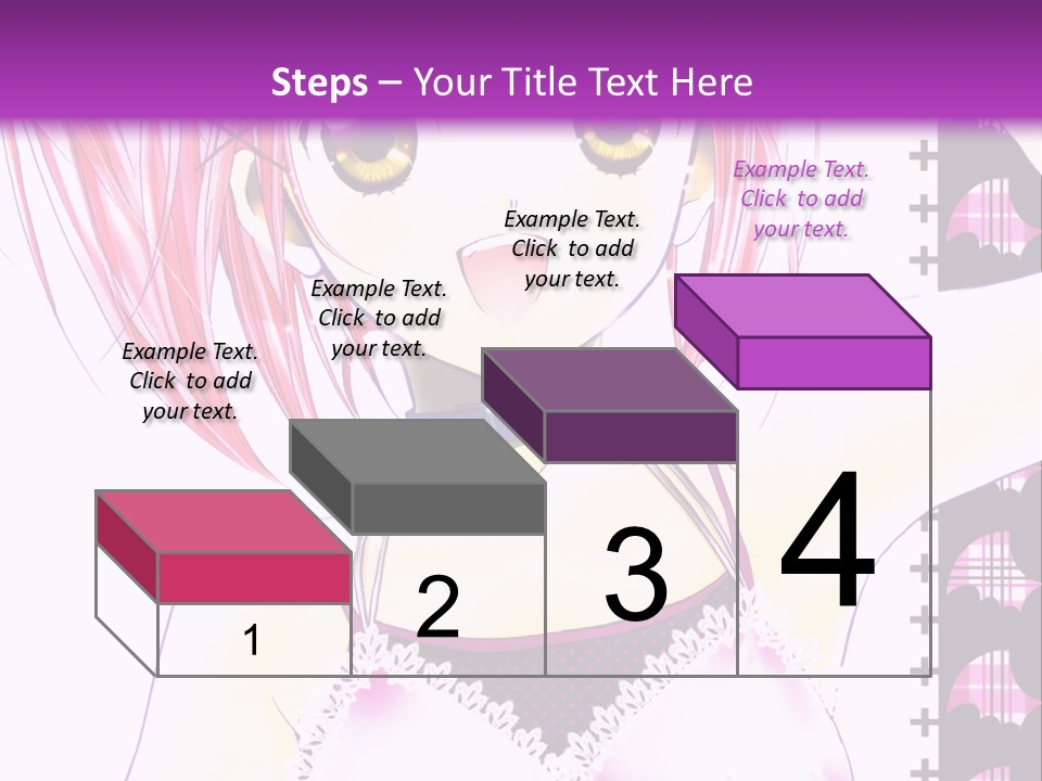 A Girl With Pink Hair Is Standing In Front Of A Purple Background PowerPoint Template