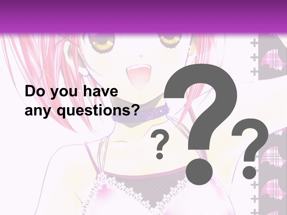 A Girl With Pink Hair Is Standing In Front Of A Purple Background PowerPoint Template