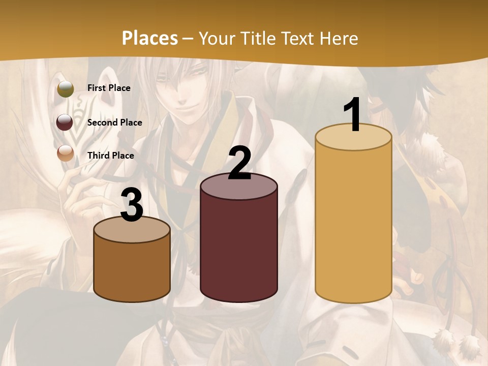 A Couple Of Anime Characters Sitting Next To Each Other PowerPoint Template