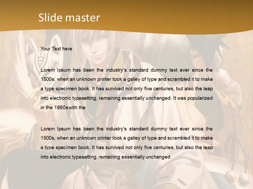 A Couple Of Anime Characters Sitting Next To Each Other PowerPoint Template