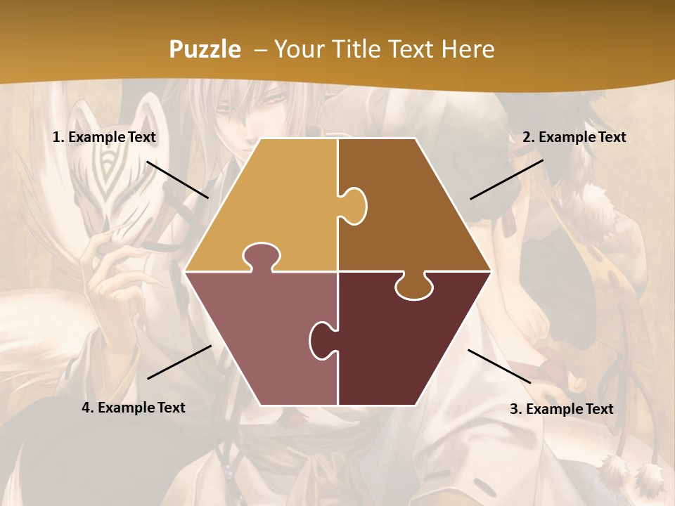 A Couple Of Anime Characters Sitting Next To Each Other PowerPoint Template