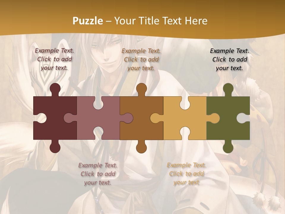 A Couple Of Anime Characters Sitting Next To Each Other PowerPoint Template