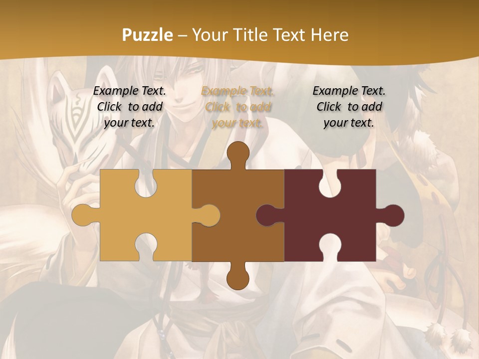 A Couple Of Anime Characters Sitting Next To Each Other PowerPoint Template