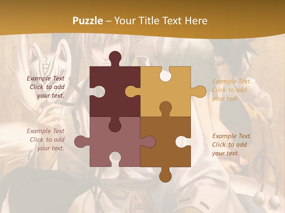 A Couple Of Anime Characters Sitting Next To Each Other PowerPoint Template