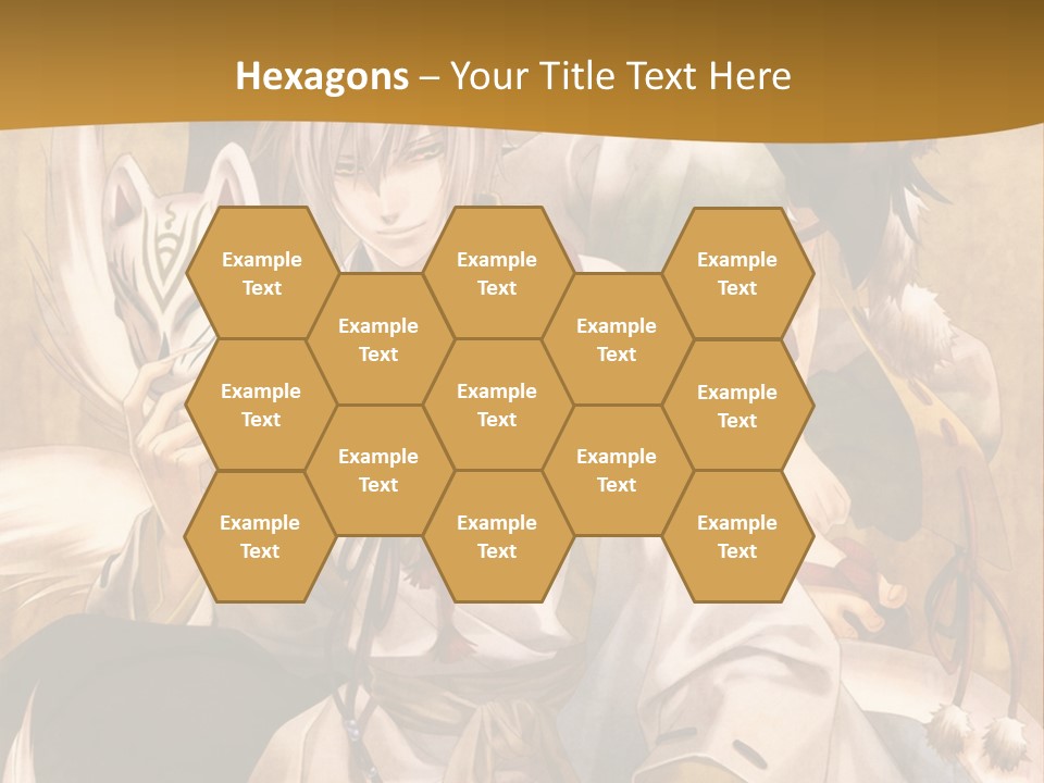 A Couple Of Anime Characters Sitting Next To Each Other PowerPoint Template