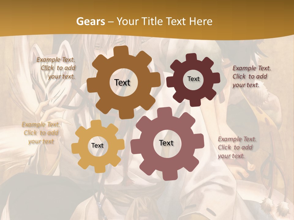 A Couple Of Anime Characters Sitting Next To Each Other PowerPoint Template