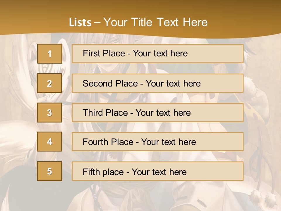 A Couple Of Anime Characters Sitting Next To Each Other PowerPoint Template
