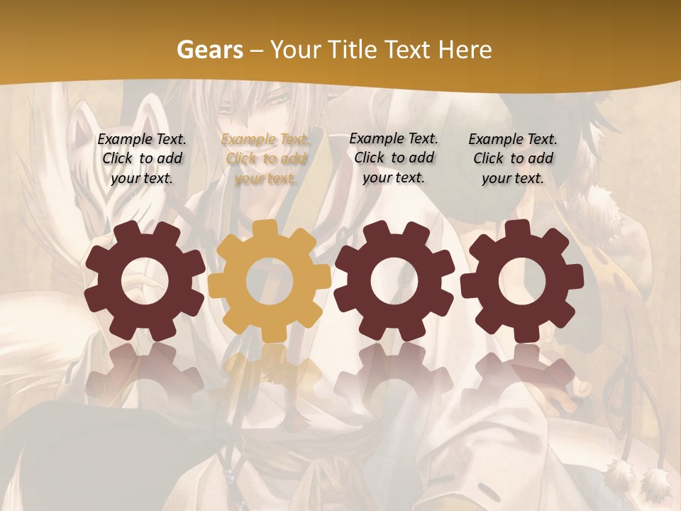 A Couple Of Anime Characters Sitting Next To Each Other PowerPoint Template