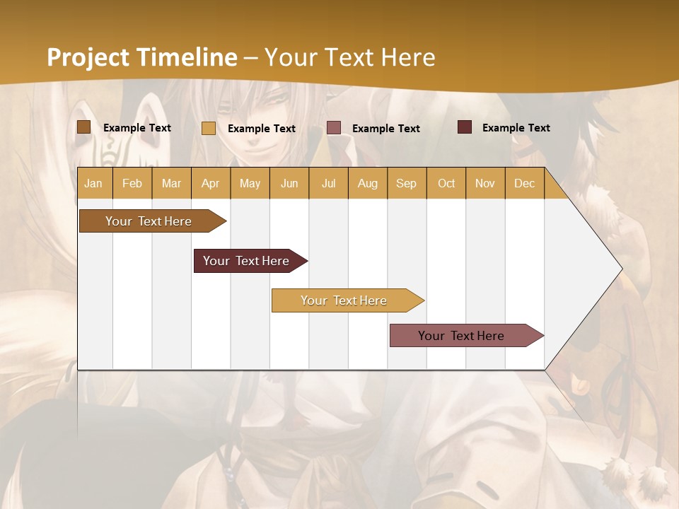 A Couple Of Anime Characters Sitting Next To Each Other PowerPoint Template