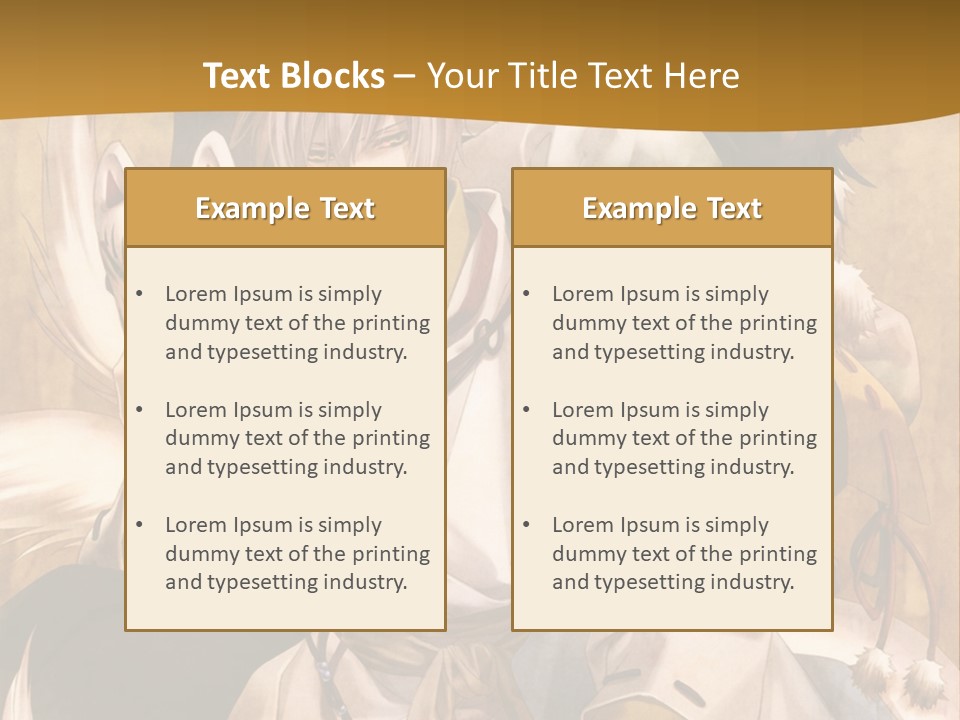 A Couple Of Anime Characters Sitting Next To Each Other PowerPoint Template