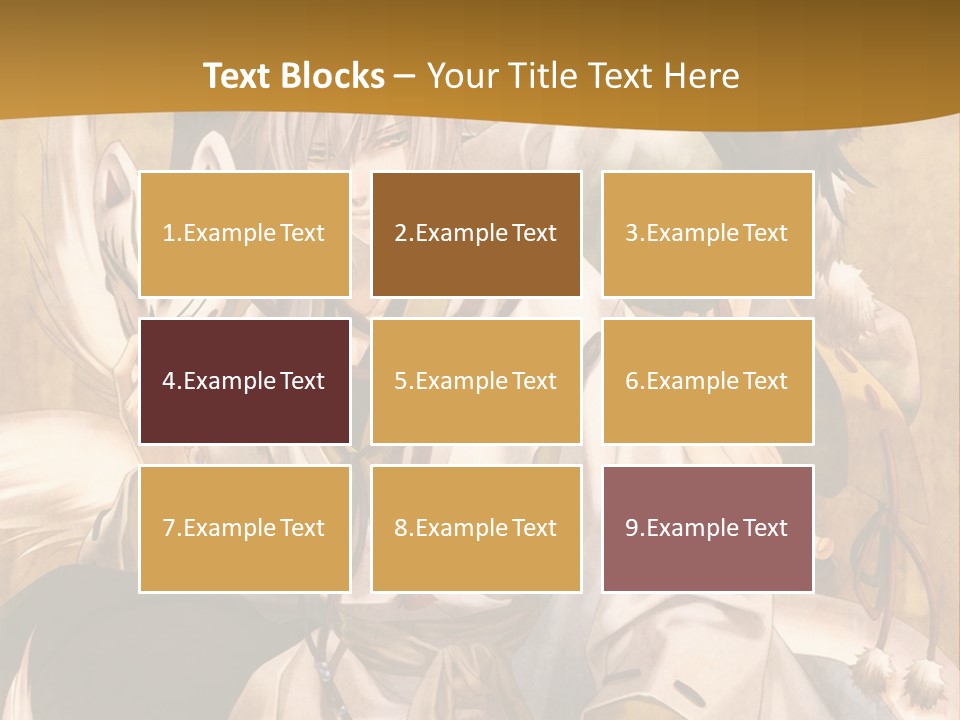 A Couple Of Anime Characters Sitting Next To Each Other PowerPoint Template