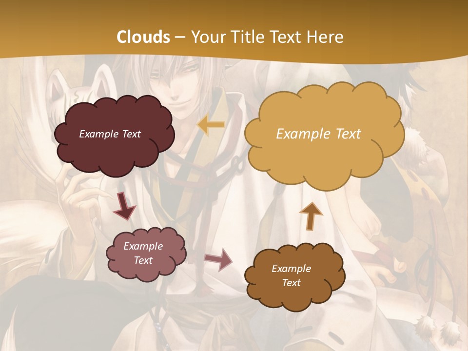 A Couple Of Anime Characters Sitting Next To Each Other PowerPoint Template