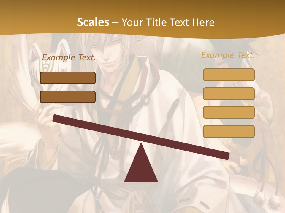 A Couple Of Anime Characters Sitting Next To Each Other PowerPoint Template