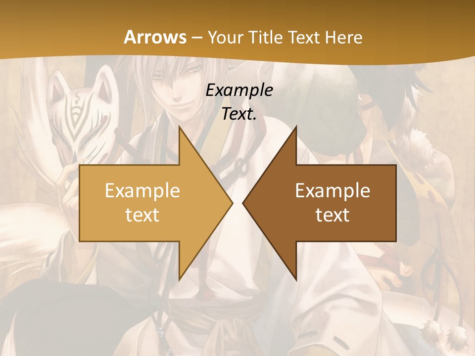 A Couple Of Anime Characters Sitting Next To Each Other PowerPoint Template