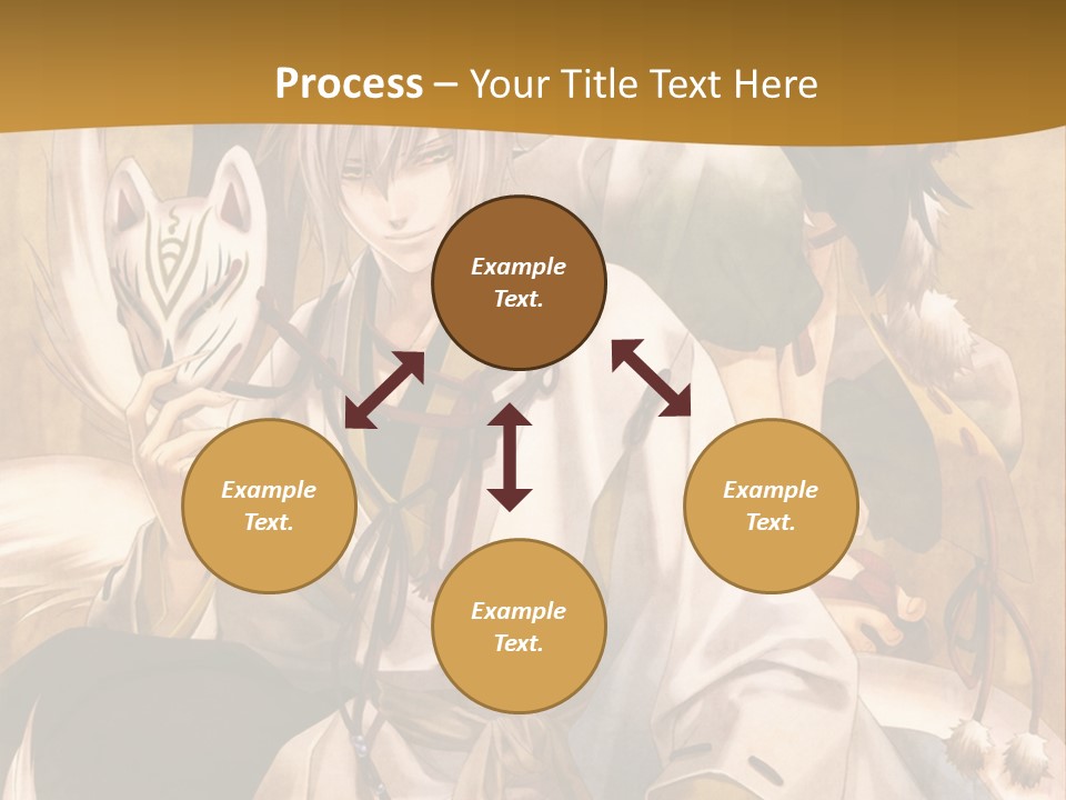 A Couple Of Anime Characters Sitting Next To Each Other PowerPoint Template