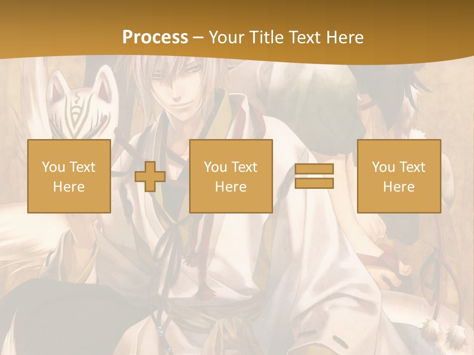 A Couple Of Anime Characters Sitting Next To Each Other PowerPoint Template