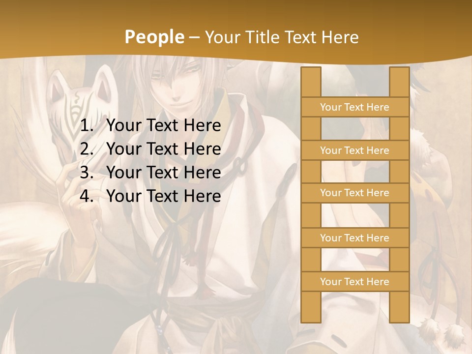 A Couple Of Anime Characters Sitting Next To Each Other PowerPoint Template