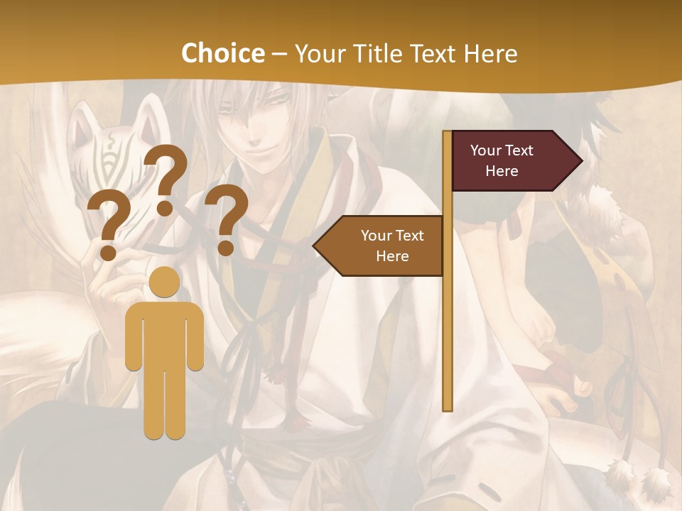 A Couple Of Anime Characters Sitting Next To Each Other PowerPoint Template