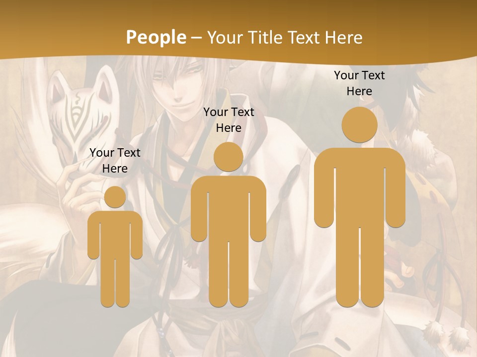 A Couple Of Anime Characters Sitting Next To Each Other PowerPoint Template