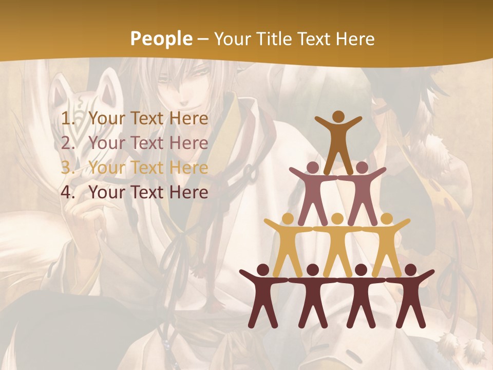 A Couple Of Anime Characters Sitting Next To Each Other PowerPoint Template