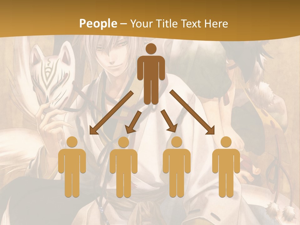 A Couple Of Anime Characters Sitting Next To Each Other PowerPoint Template