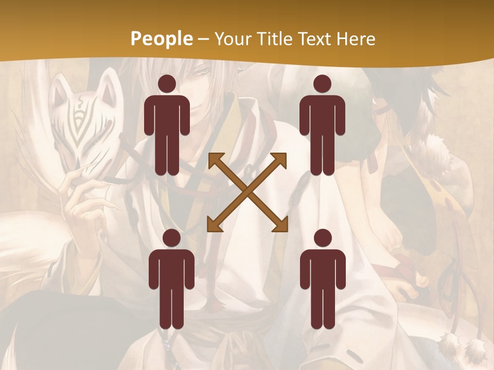 A Couple Of Anime Characters Sitting Next To Each Other PowerPoint Template