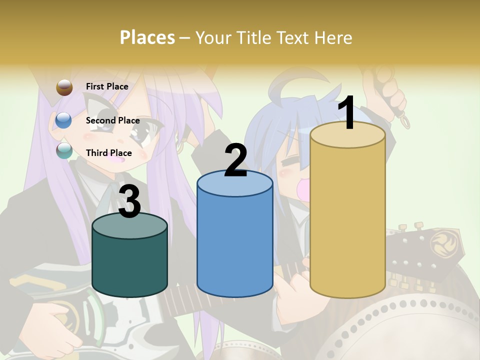 A Couple Of Anime Characters Holding Guitars PowerPoint Template