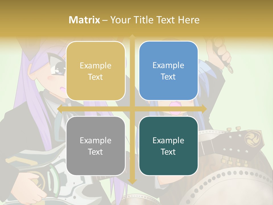A Couple Of Anime Characters Holding Guitars PowerPoint Template