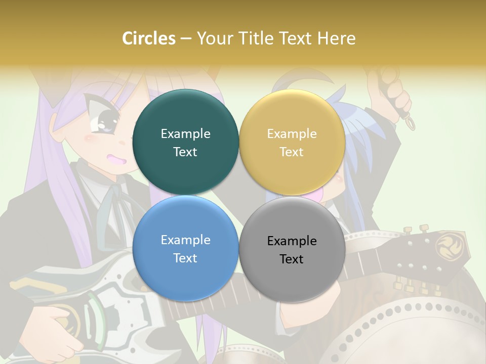 A Couple Of Anime Characters Holding Guitars PowerPoint Template