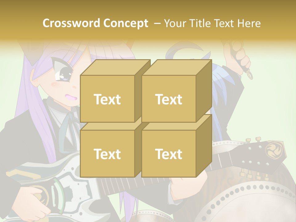 A Couple Of Anime Characters Holding Guitars PowerPoint Template